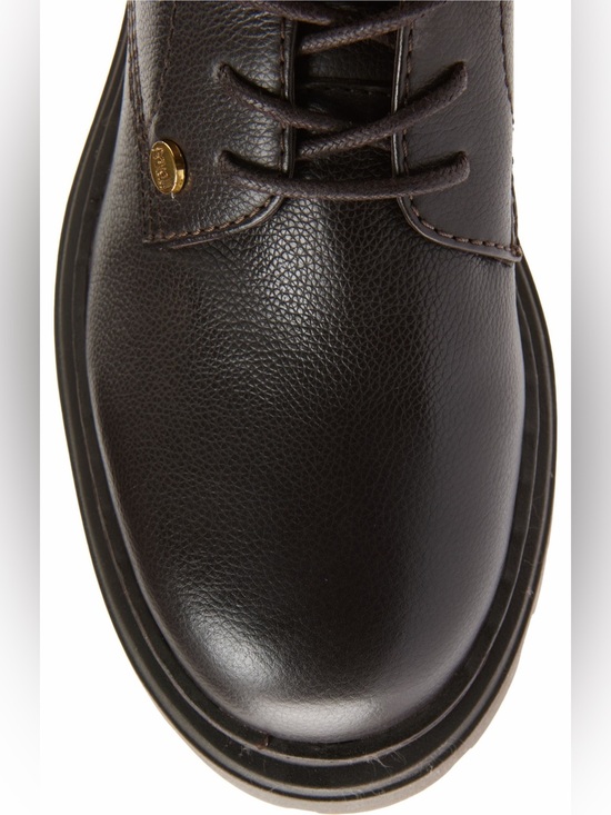 Cavalli Class Chocolate Brown Leather Combat Boots with Brass Accents main image 13